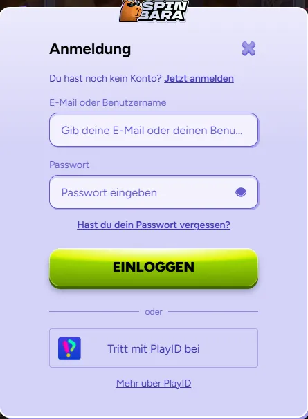 spinbara login page